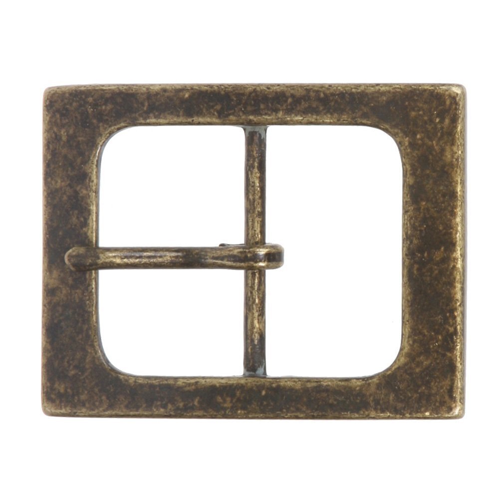 1162 1 1/2" 38 mm Nickel Free Single Prong Rectangular Belt Buckle, Antique